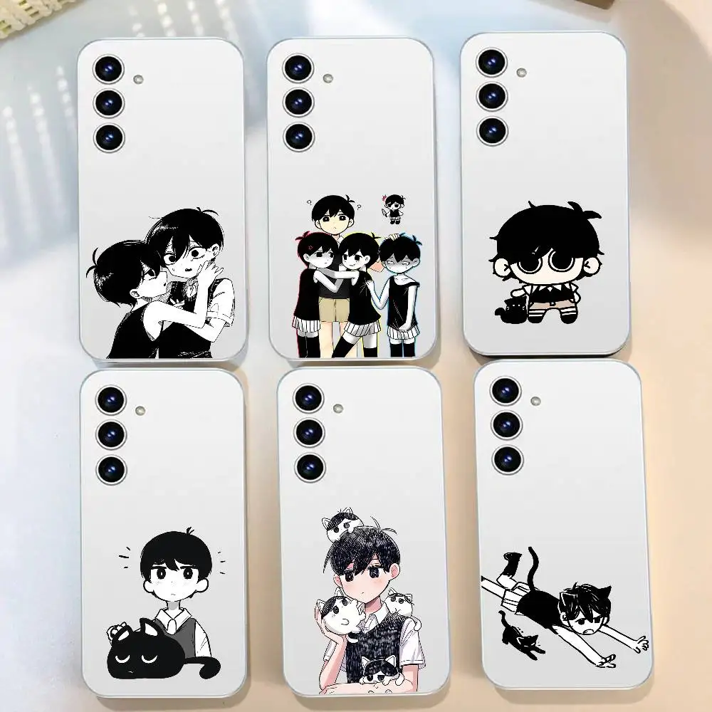 Omori Sunny And Mewo Phone Case For Samsung Galaxy S21 S22 S23 S24 S25ULTRA FE Ultra Plus5G A52S Transparent Cover