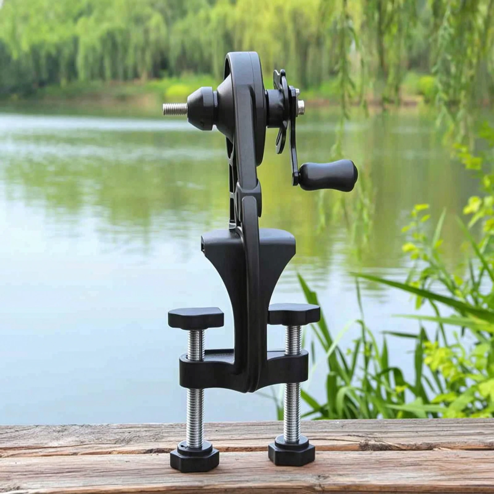 Fishing Line Spooler with Crank Manual Fishing Line Spooler Reel Winder Anti-Slip Tool Heavy-Duty for Fishermen, Tackle Bench