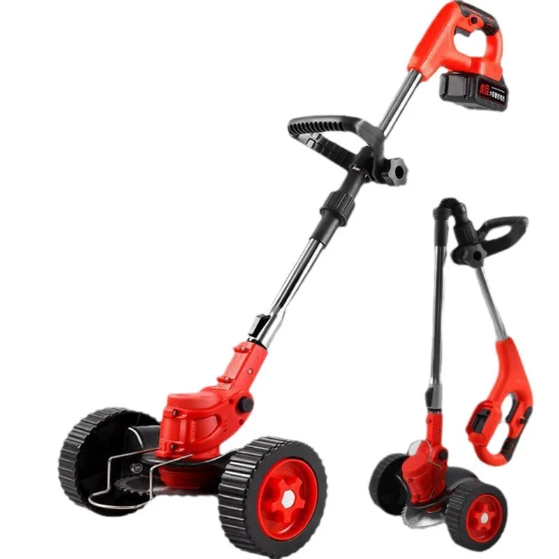 Foldable Wheeled Cordless Electric Lawn Mower, Handheld Multi‑function Lithium‑ion Grass Cutter for Household