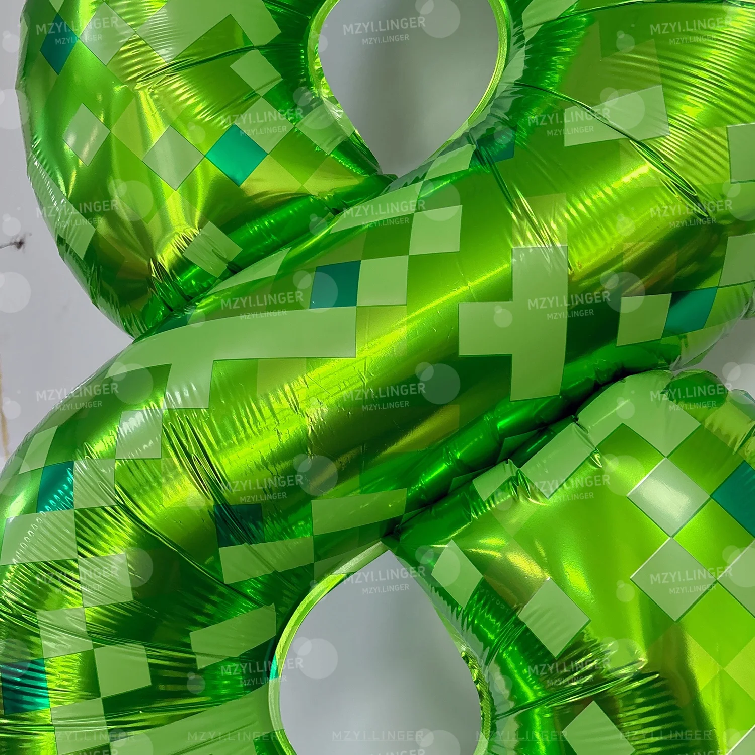 40 Zoll Riesiges Grünes Pixel-Gitter Zahlenballon-Set 0-9 Grüne Latexballons für Geburtstags- und Jubiläumsfeiern – Detail 6