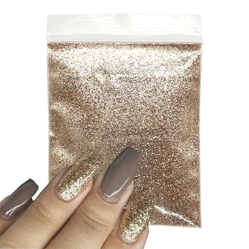 

PrettyG 10g/Bag Rose Gold Powder Glitter 0.2mm Fine Glitter Metallic Rose Gold Powder for Resin DIY Art Craft Nail Decoration