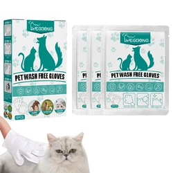Pet Grooming Glove Wipes Pet Wipes Cleaning Massage Gloves Easy Deep Cleaning Pet Paws Face Body Wipes Gloves Gently Removes