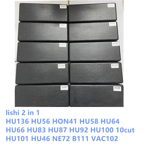 LISHI-Herramientas de cerrajero 2 en 1, HU136, HU56, HON41, HU58, HU64, HU66, HU83, HU87, HU92, HU100, 10 cortes, HU101, HU46, NE72, B111, VAC102