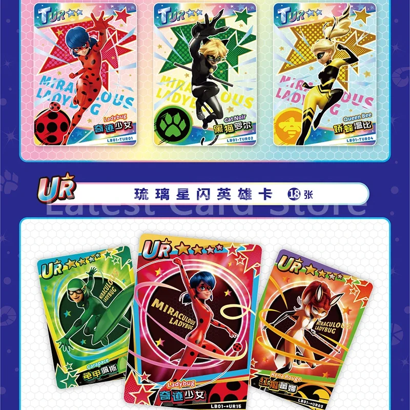 New Genuine Miraculous Ladybug Miracle Collection Edition Card Box Cartoon Figure Super Hero Rare SSP TCP CP Cards Girl Toy Gift