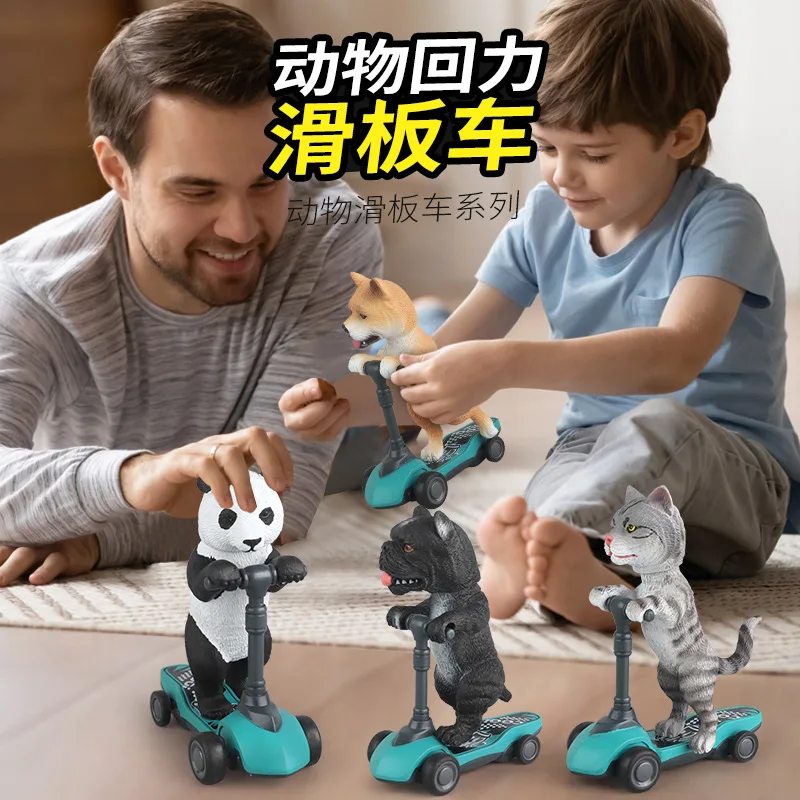 Cross-border Children's Toys Dinosaur Velociraptor Tyrannosaurus Animal Pull Back Finger Scooter Small Toy Model