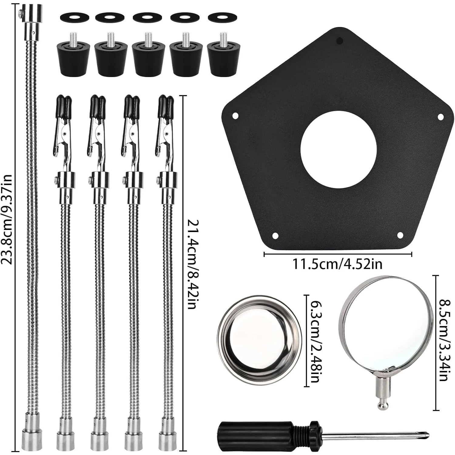 Third Hand Soldering 3X Magnifying Glass Helping Hands Soldering Stand Station PCB Holder Flexible Arms Metal Base Electronic