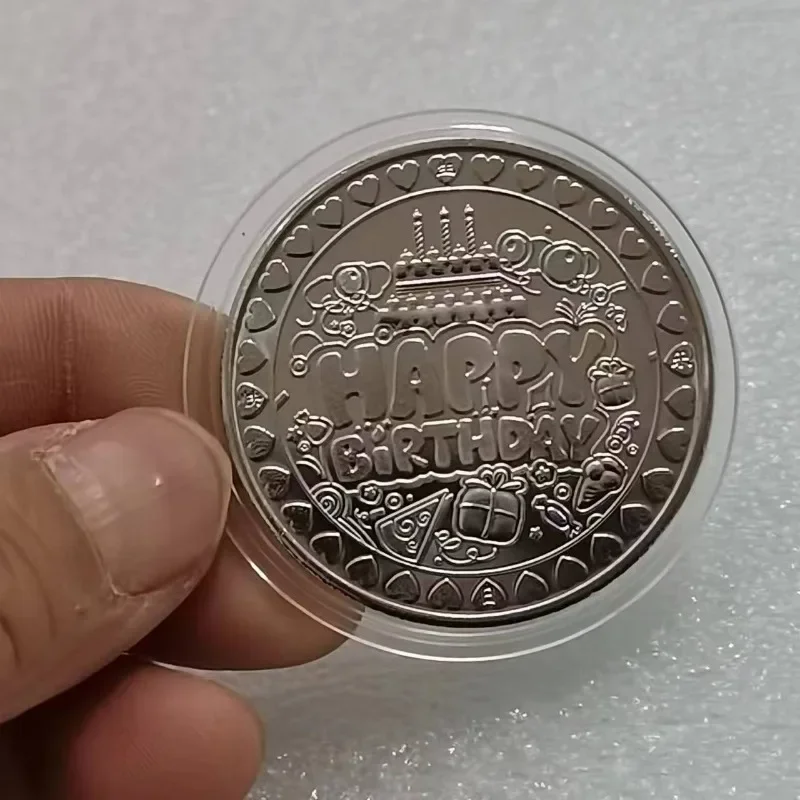 

1pc Collection Coin Lucky Happy Birthday Commemorative Coins Happy Birthday Gift Good Luck and Happiness Medal