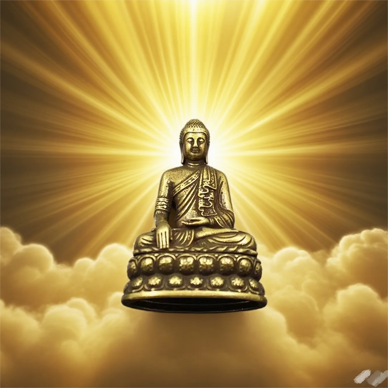 Brass Buddha Miniature: Desktop Decoration, Antique-style Brass Buddhist Master Statue Ornament
