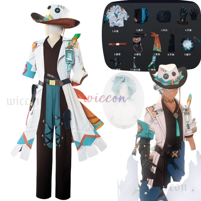 

Anime Ifa Cosplay Game Genshin Impact Costume New Role Ifa Wig Uniform Hat Outfit Set Halloween Party Play Clothing for Men