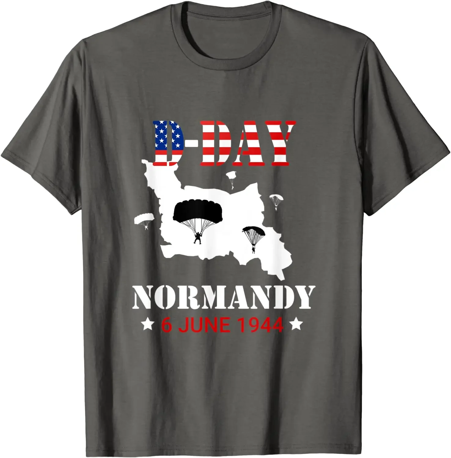 D-Day Normandy Paratrooper Normandy 1944 Gifts Men T-Shirt Short Sleeve Casual 100% Cotton O-Neck T Shirt view 3