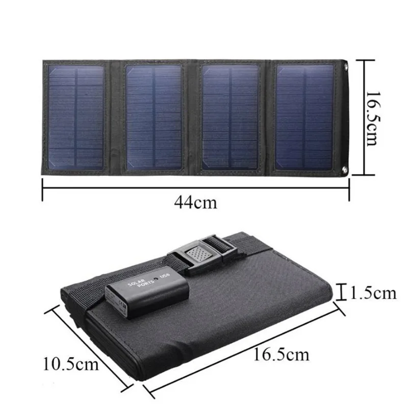 Panel Solar plegable de 20W, cargador Solar portátil con salida USB de 5,5 V y 1,2a para exteriores, resistente al agua, duradero, de alta eficiencia, respetuoso con el medio ambiente