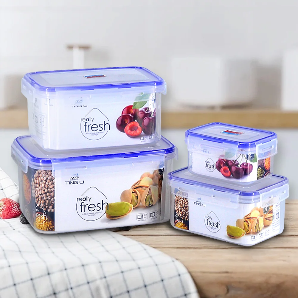 

4pcs Food Storage Container Freezer Food Storage Boxes Refrigerator Rice Food Fruit Preservation Keep Fresh Box Microwaveable