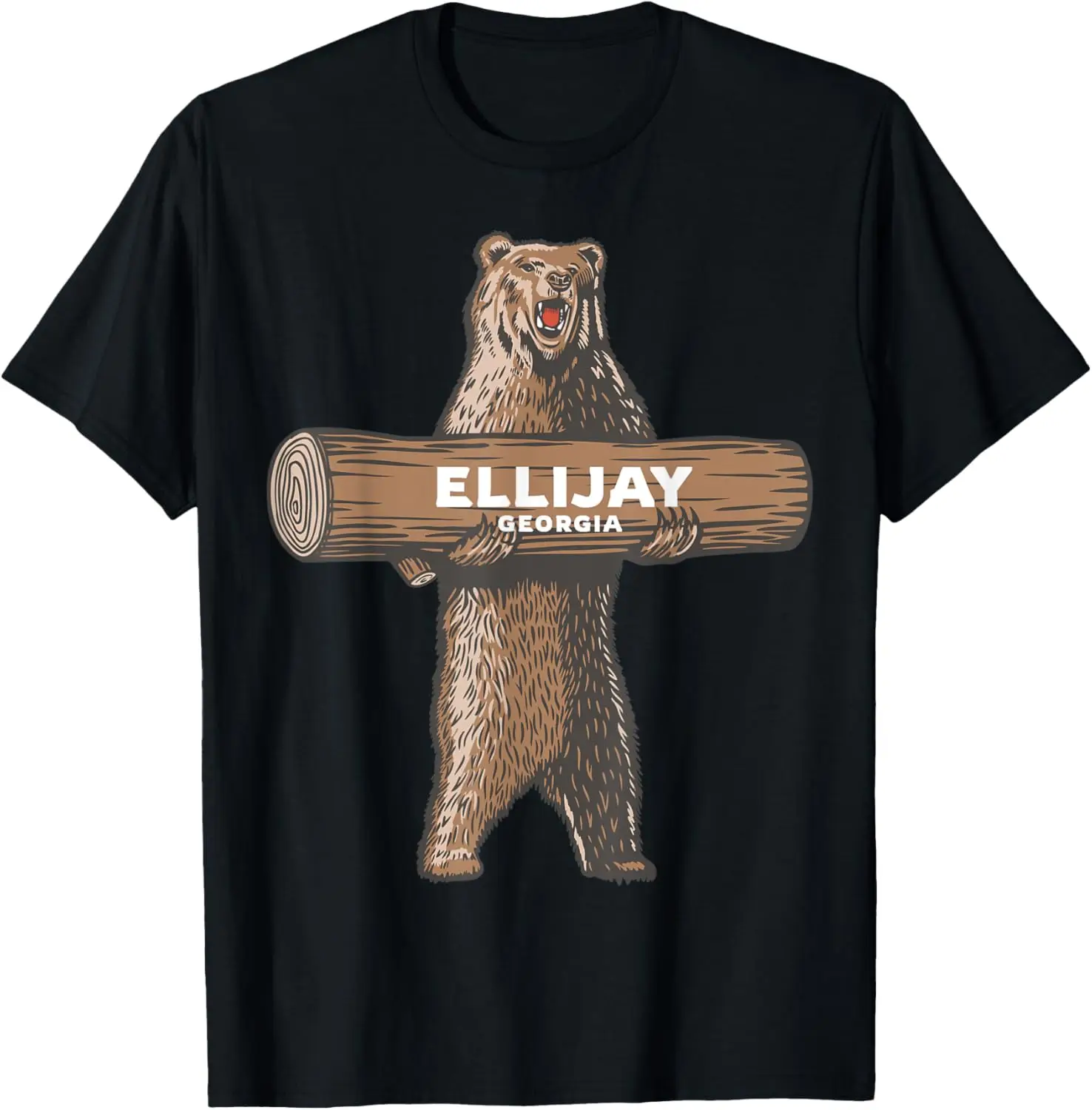 تي شيرت Ellijay Georgia GA Growling Bear Vacation Souvenir