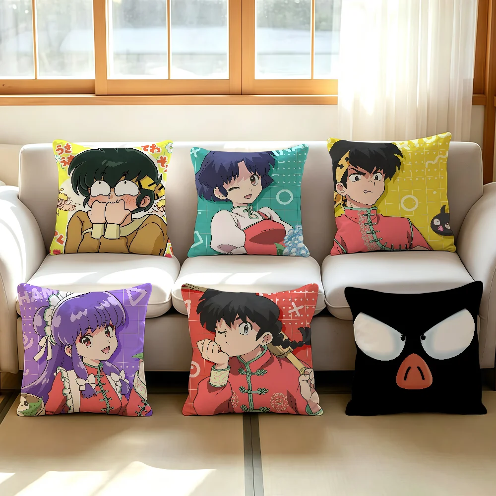 Anime R-Ranma P Chan Ryogas Pig cushion cover Comfortable Decorative For Bedroom Living room Dormitory Picnic and Holiday