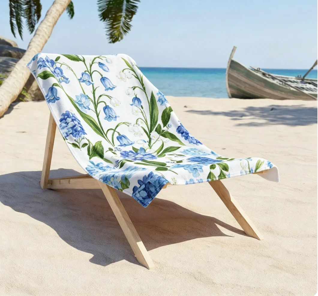 Hydrangea Beach Towel Blue Hydrangea Towel Coastal Summer Towel Floral Blue Pool Towel Gifts for Mom Coastal Grandma Gifts