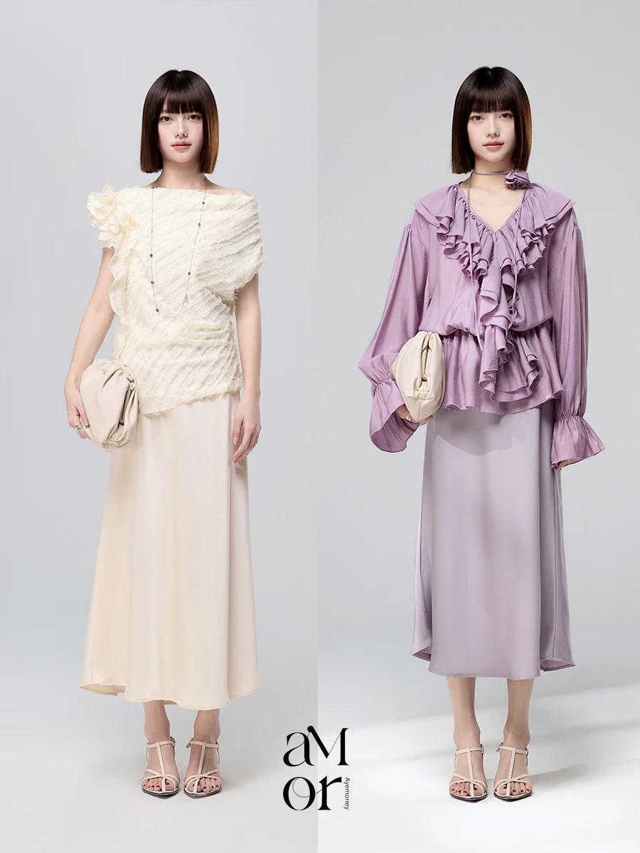 

Elegant Satin Glossy Half Skirt Versatile Spring Summer High Waist Fish Tail Silken Skirt for Ladies Casual Scene