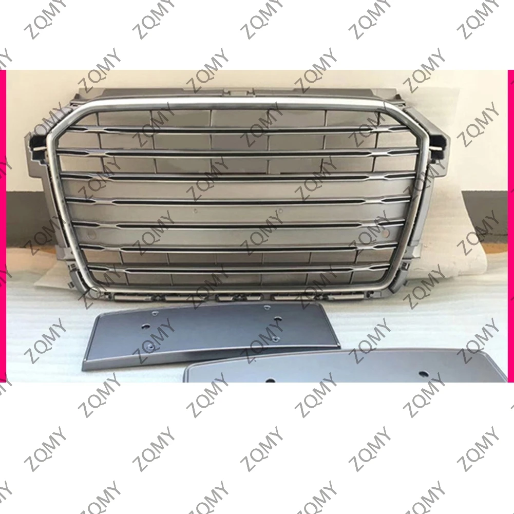 

With/Logo For Audi A1/A1L 2016 2017 2018 Car Front Bumper Grille Centre Panel Styling Upper Grill (Modify S1 style)