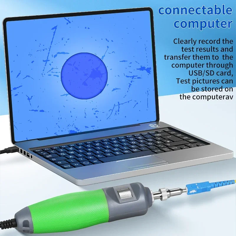 AUA-600 Sonda video in fibra di ispezione Microscopio Fibra ottica End Face Detector Display Strumento di pulizia ottica UPC o APC