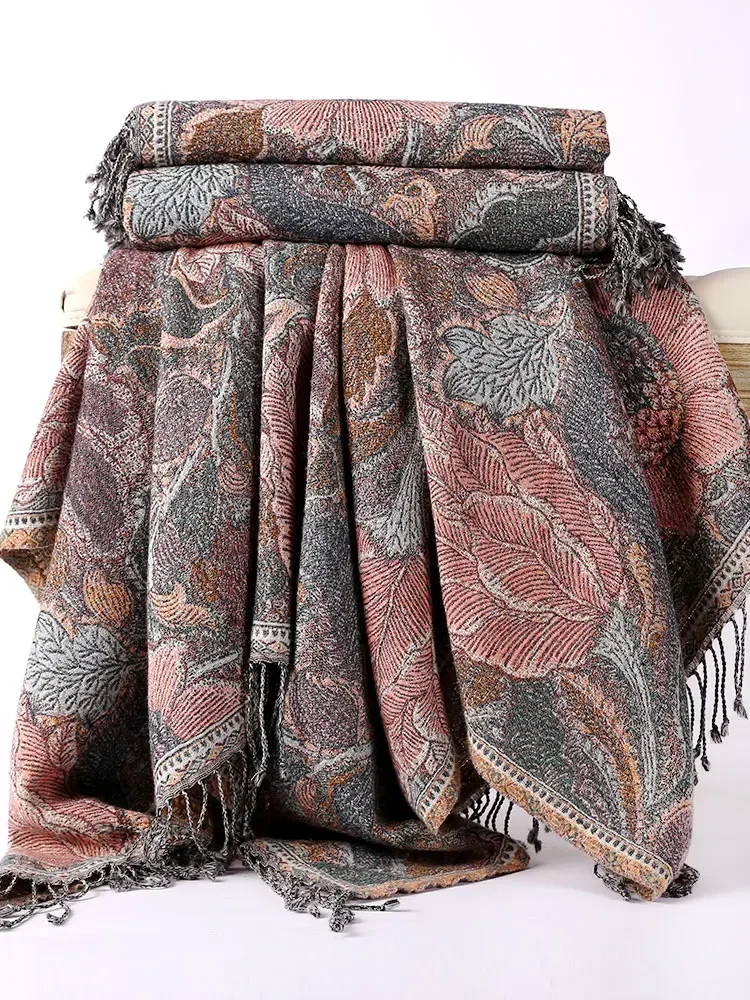 Winter 100% Wool Scarf Square Women Thicken Warm Shawls and Wraps for Ladies Big Blanket Pashmina With Tassel Pure Wool Scarves