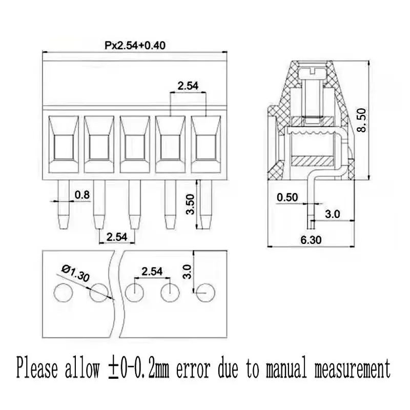 1 صندوق KF128 2.54 مللي متر PCB صغير برغي محطة كتلة موصل KF128-2.54 2P 3P 4P 5P 6P 7P 8P 9P 10P 12P لكابل 26-18AWG