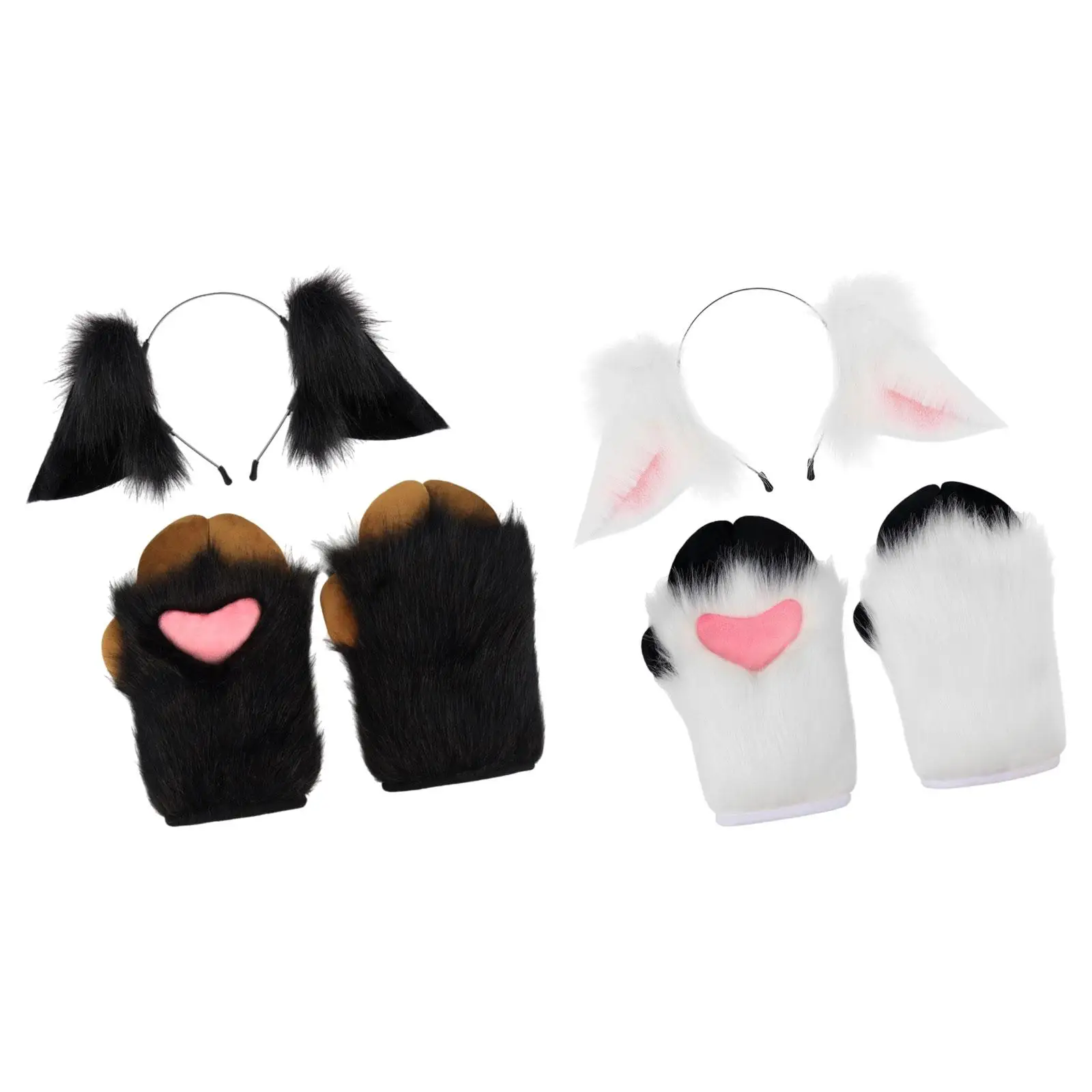 Animal Ears Headband Paw Gloves Gifts Cosplay Props for Prom Performance Holiday