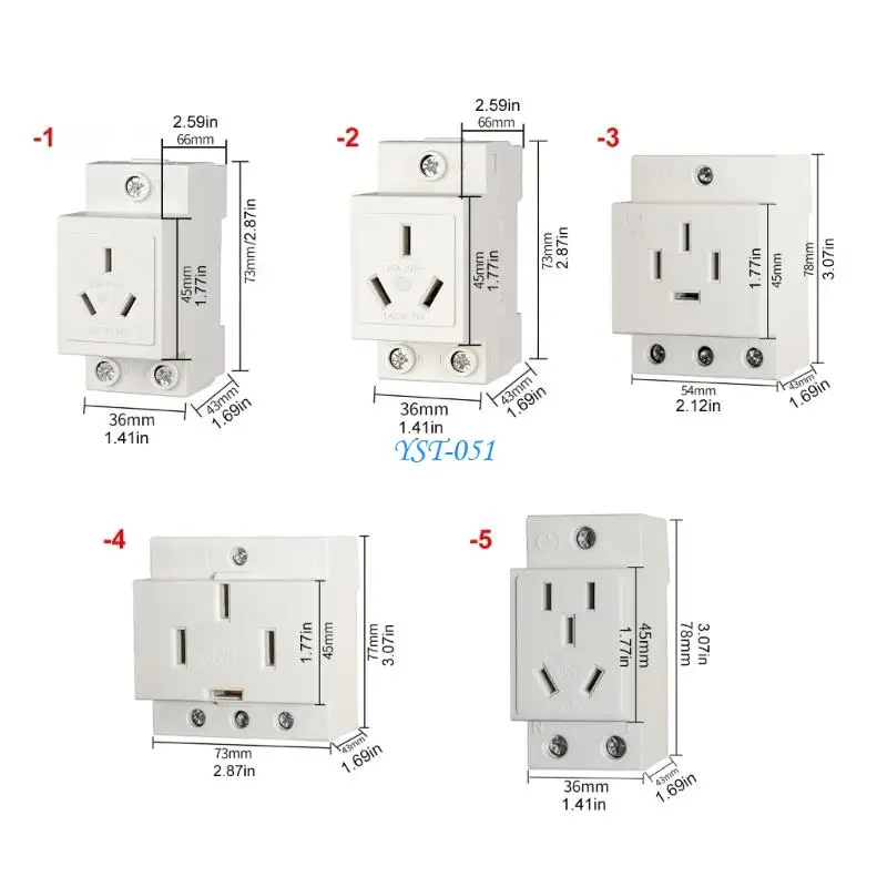 E15A Industrial DIN Rails Socket Rails Mount Electrical Socket With Metal Conductors For Stable Power Supply For Home Industry