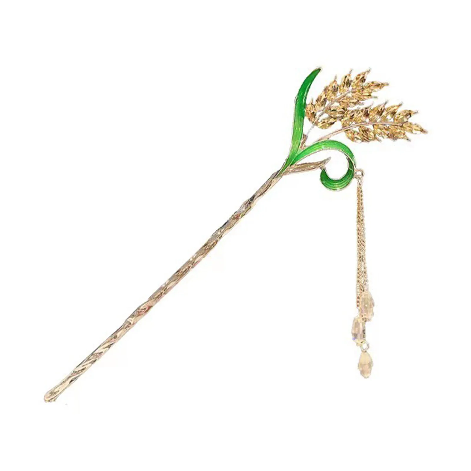 Hanfu Hair Stick Bun Headdress Chinese Style Wheat Ears Hair Chopsticks with Tassel for Cheongsam Han Clothes Dress