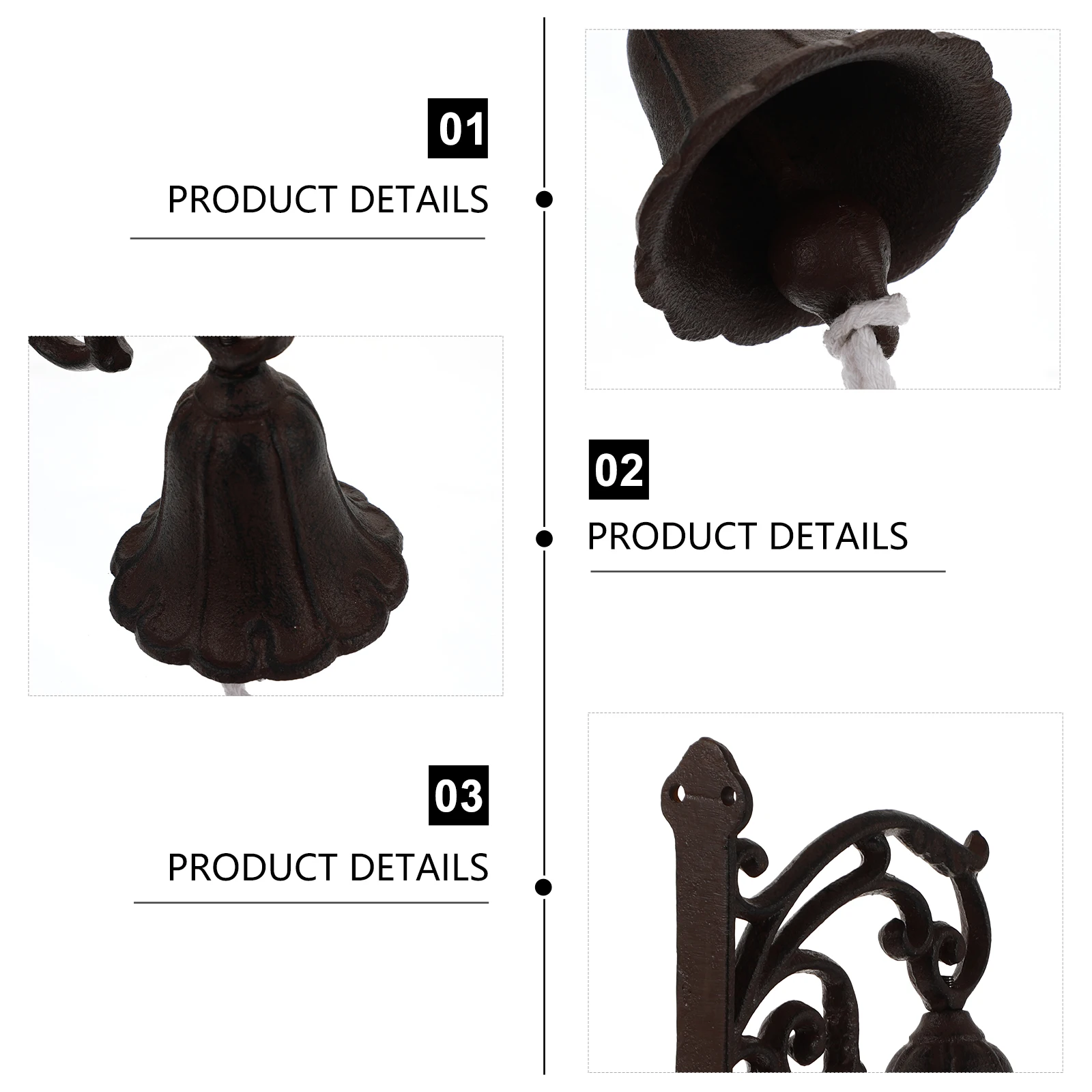 

1 set Metal Door Bell Vintage Cast Iron Rustic Farmhouse Decor Outdoor Indoor Wall Hanging Pendant For Home Garden Coffee Shop