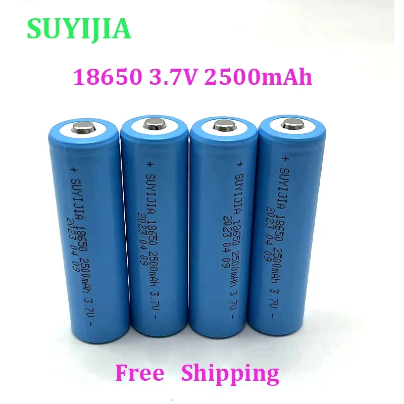 New 18650 Battery Rechargeable Battery 3.7V 18650 2500mAh Capacity Lithium Ion Rechargeable Battery Flashlight Shaker Battery