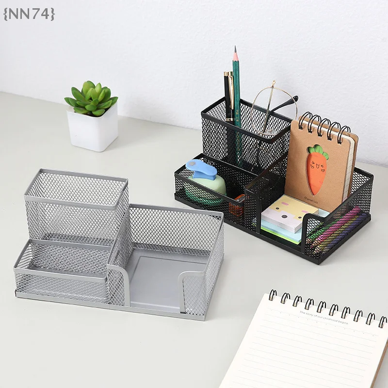 Multifunctional Student Pen Holder Made of Metal; Creatively Designed Office Desktop Storage Art Work