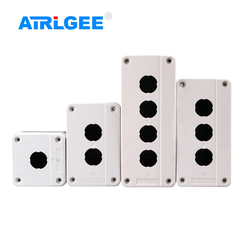 Waterproof Push Button Switch Junction Box ABS Plastic XAL-B01/2/3/4 22mm Hole Electrical Switches Control Boxes White/Black