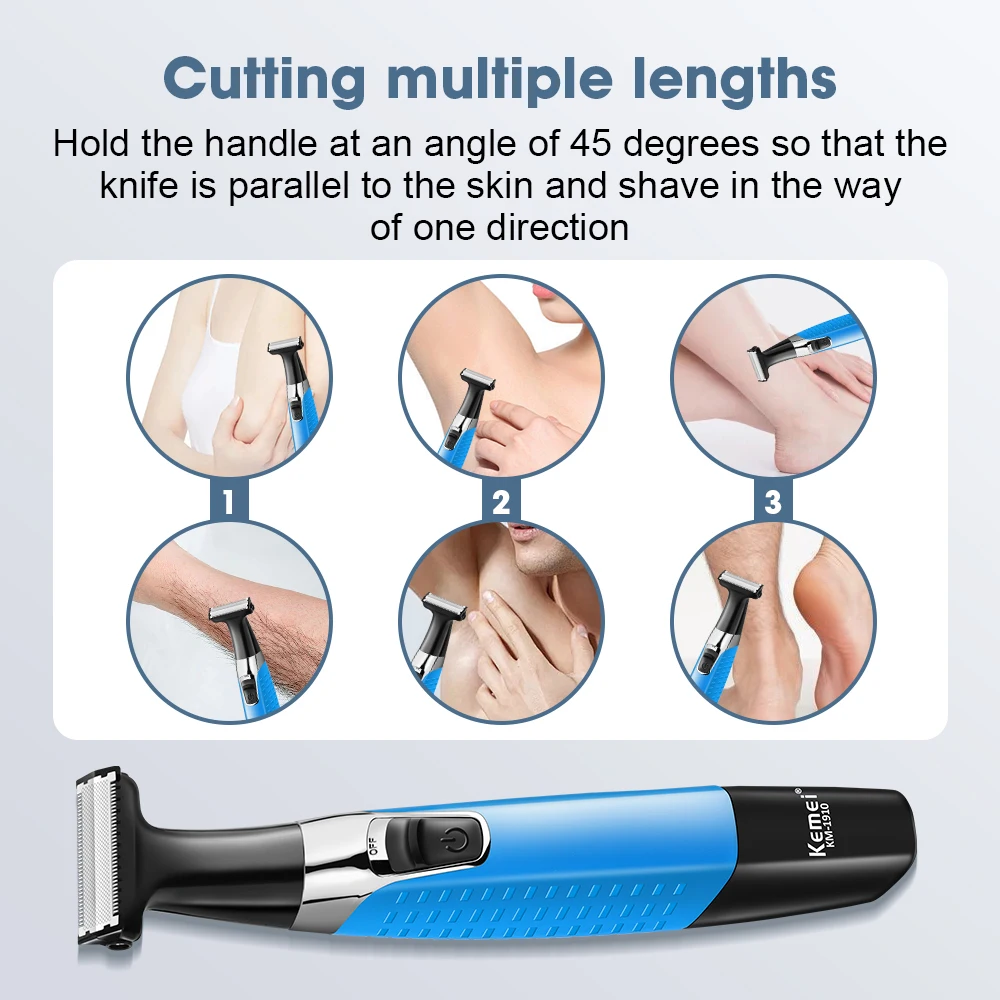 Kemei KM-1910 مقاوم للماء ماكينة حلاقة كهربائية أداة قص الحواجب USB قابلة للشحن الحلاقة الرجال أداة تهذيب اللحية ماكينة حلاقة للرجال #5