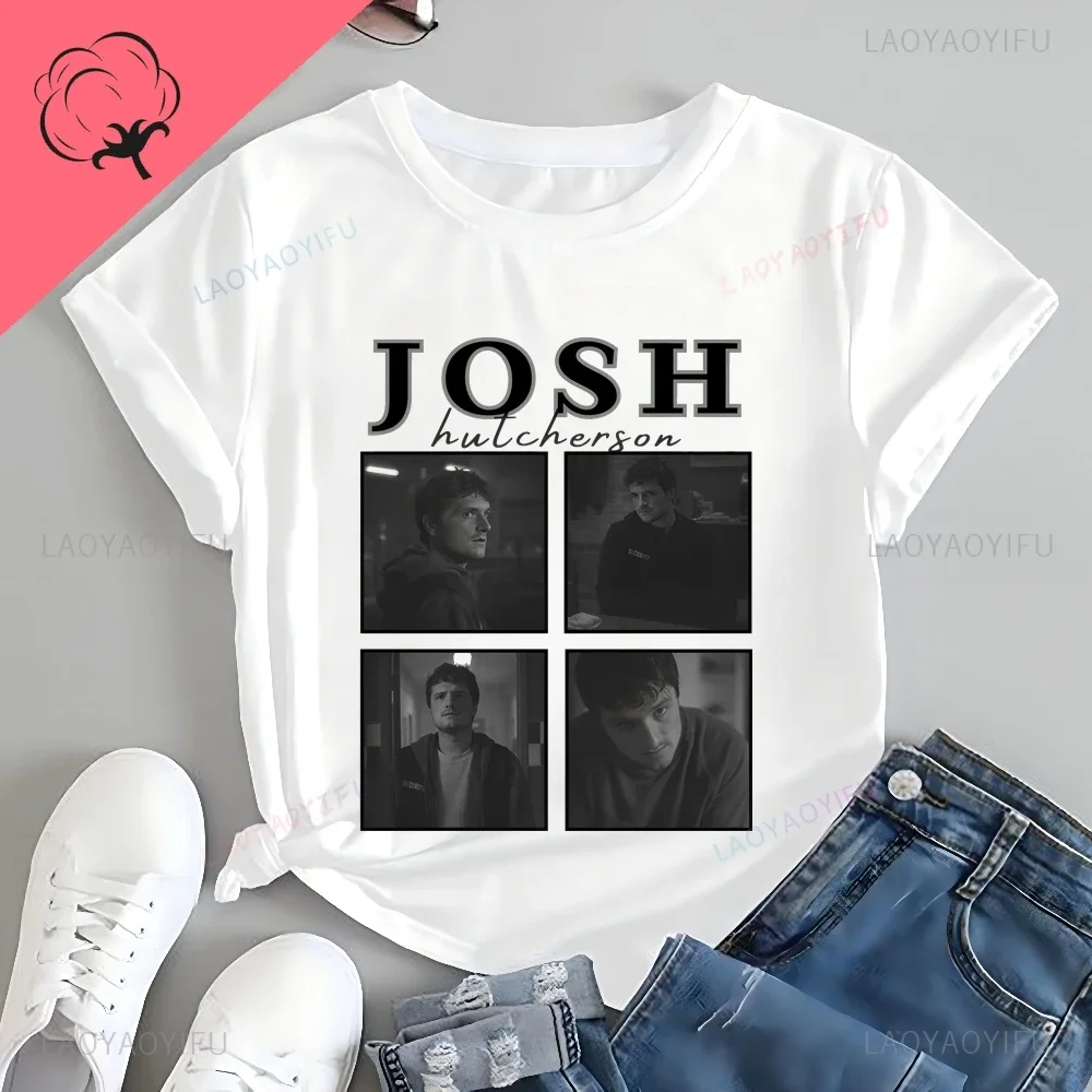 

Футболка с принтом Josh Hutcherson, топ, модная рубашка унисекс с короткими рукавами Josh Hutcherson, большая хлопковая футболка с узором