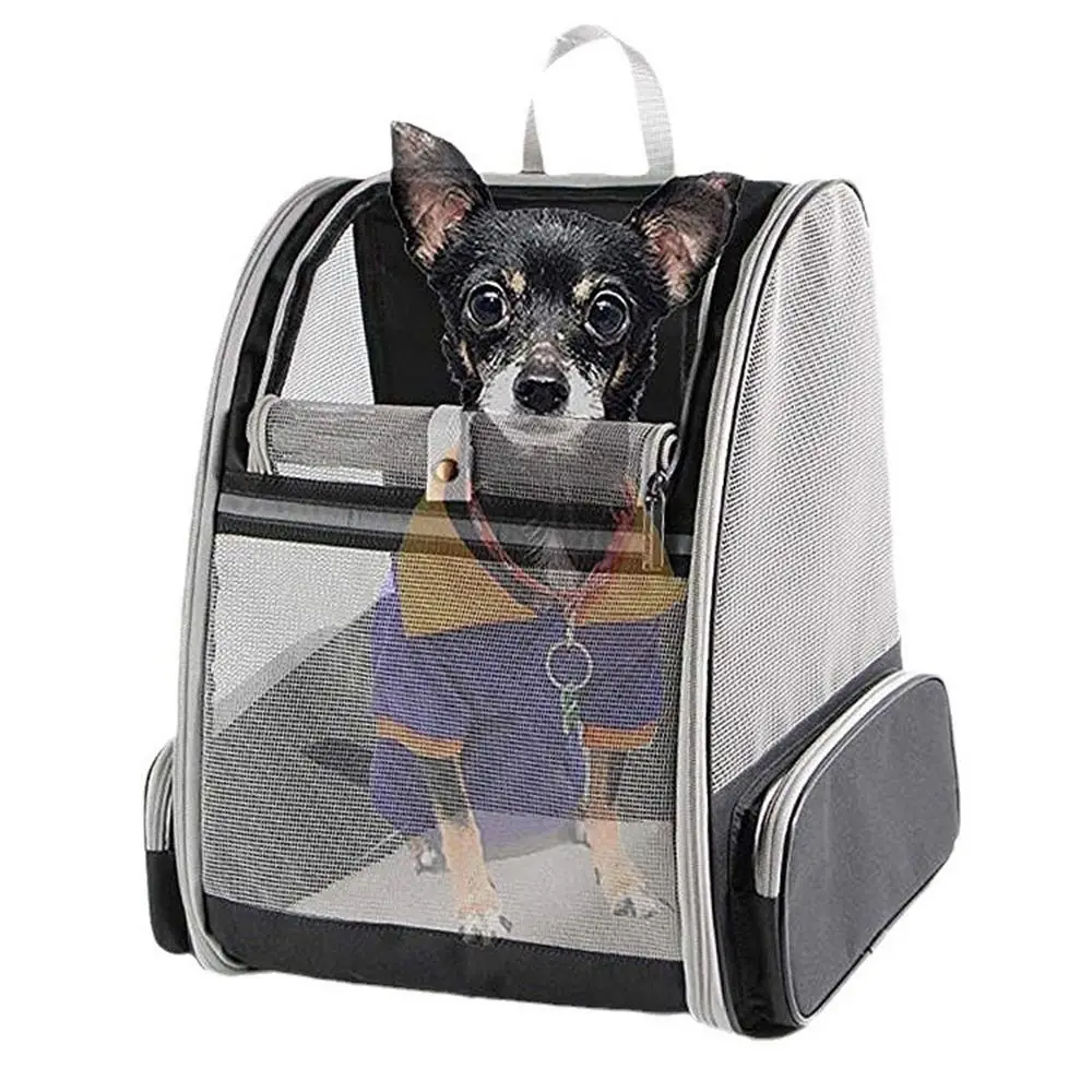 

Opening-Mesh Pet Cat Backpacks Large Capacity Front Window Cat Carrier Shoulder Bag Breathable Foldable Cat Backpack Small Dogs