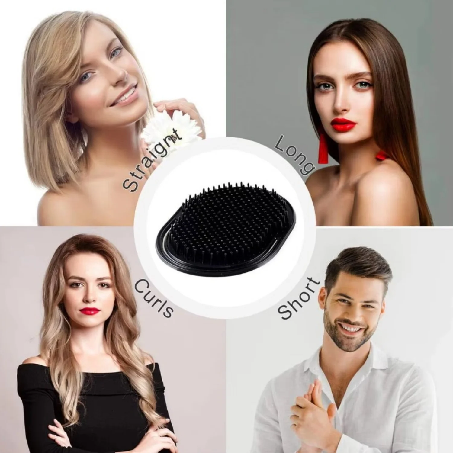 Multifunktionale Taschenhaarbürste, kleiner leichter Palm-Griffkamm, Massagebürstenkamm für Männer, tragbar für Zuhause und Reisen – Detail 8