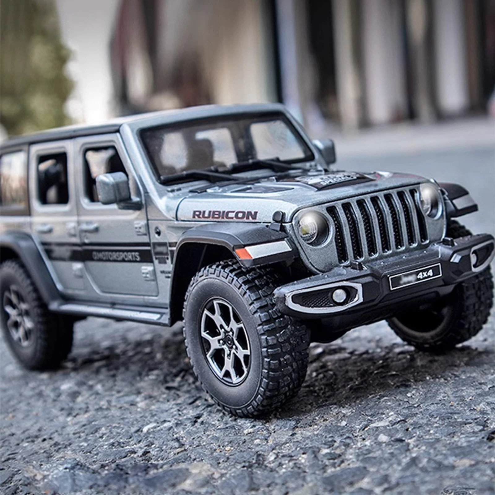 1:22 Model Wrangler Diecast Toy Car Model, Scale Metal Alloy Vehicle for Kids Boys Girls Adults, Doors Open,Gifts Gray