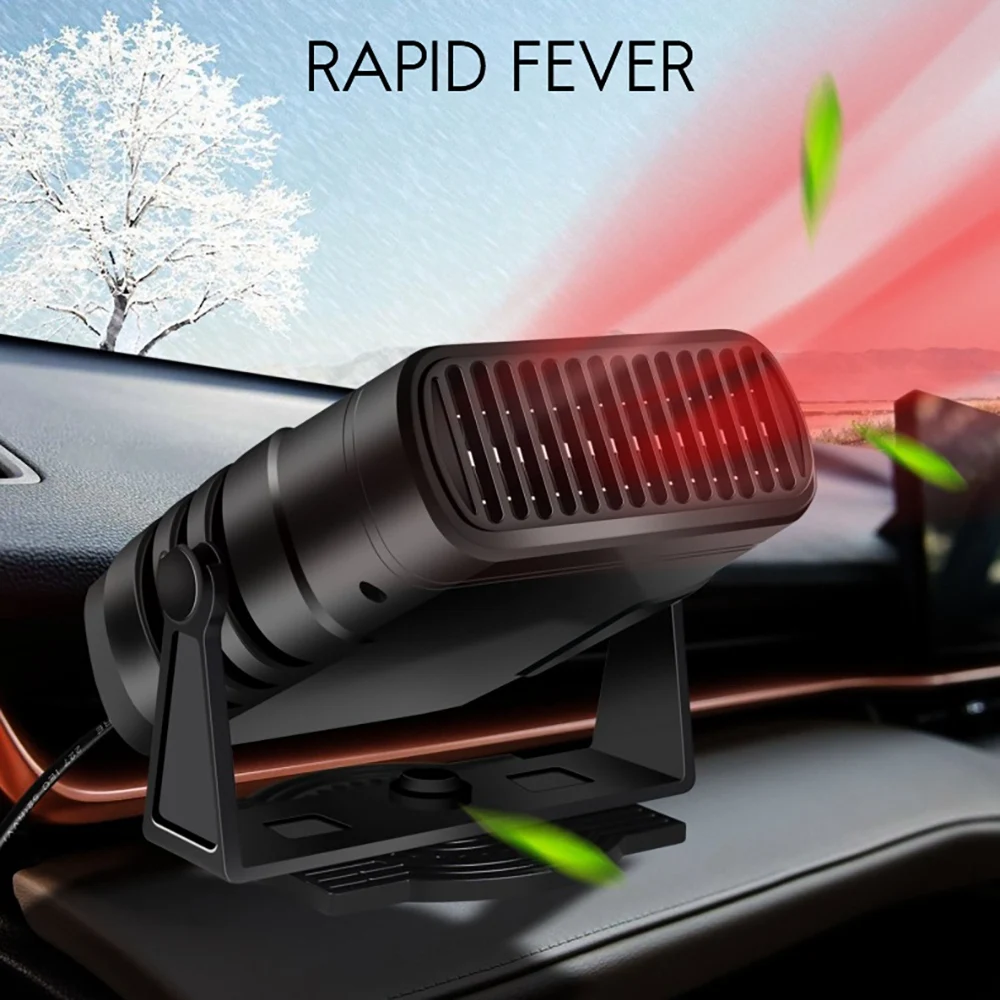 Portable Heating Cooling Fan Auto Car Heater Defroster Demister 200W Heater Windshield 360 Degree Rotation 24V