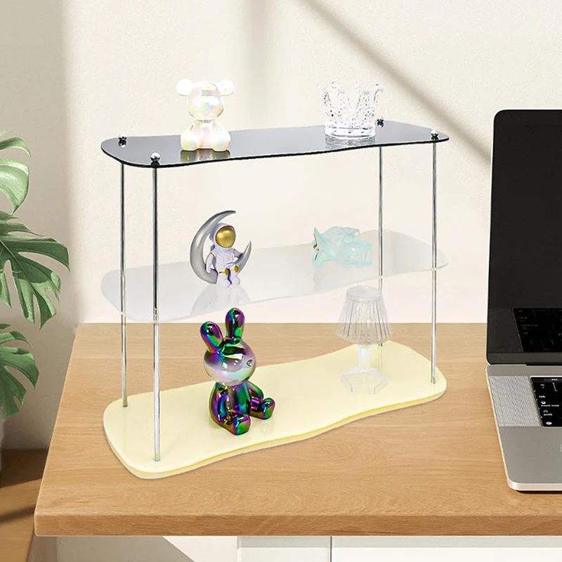 

2/3-слойная акриловая настольная полка для хранения чашек для воды, парфюмерная столешница для ванной комнаты, столешница для хранения косметики, рамка для дисплея ювелирных изделий, органайзер