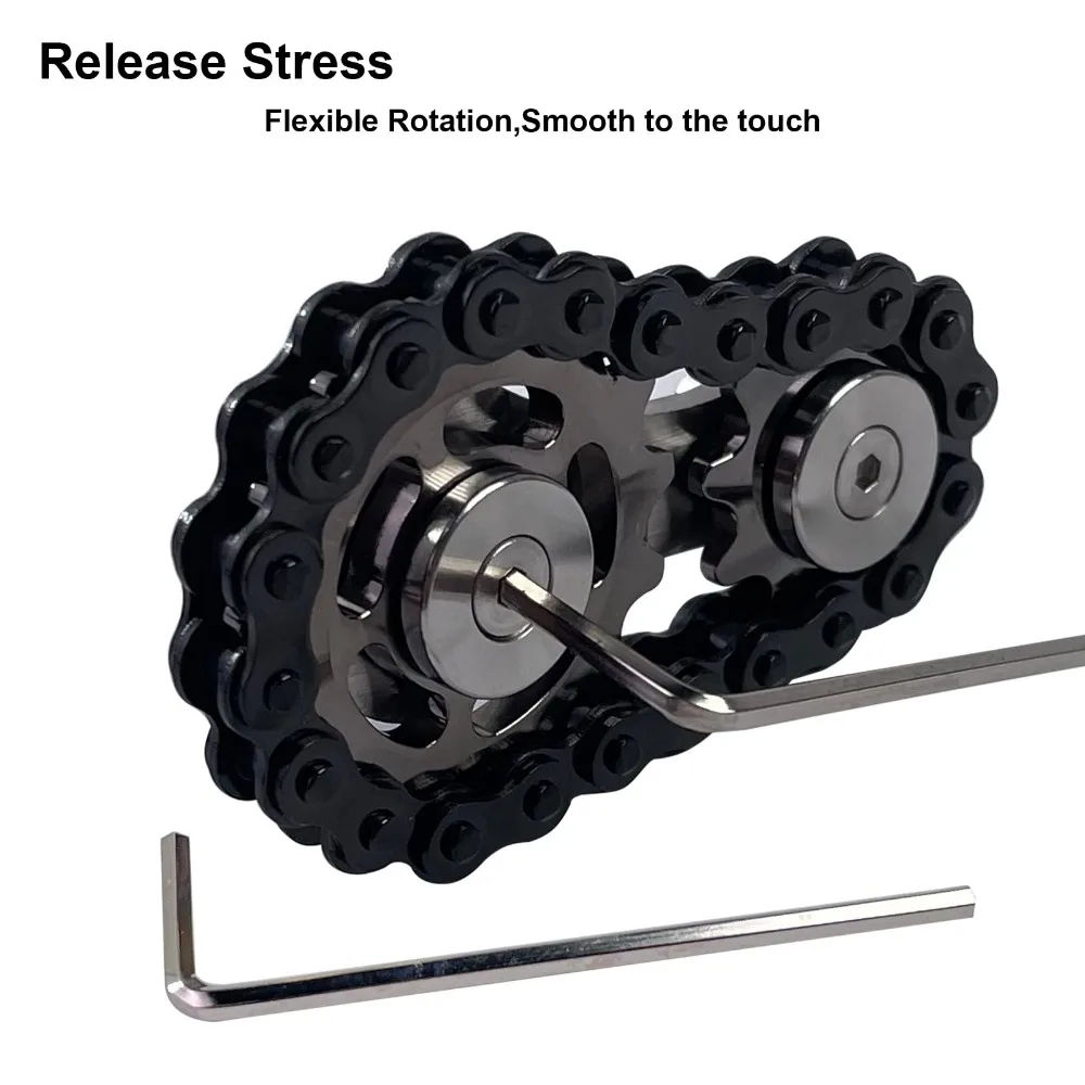 Sprockets Flywheel Fingertip Gyro Fidget Spinner Antistress Anxiety Metal Bike Chains EDC Spinner Fidget Toys For Adult Kids