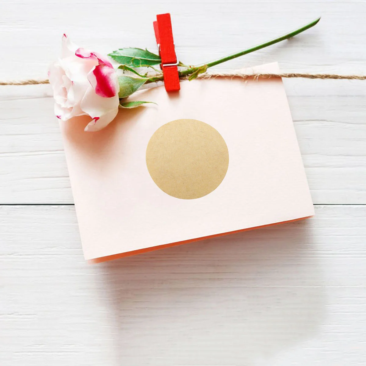 500 Pcs Sealing Stickers Nail Writable Labels for Packaging Round Kraft Paper Packing