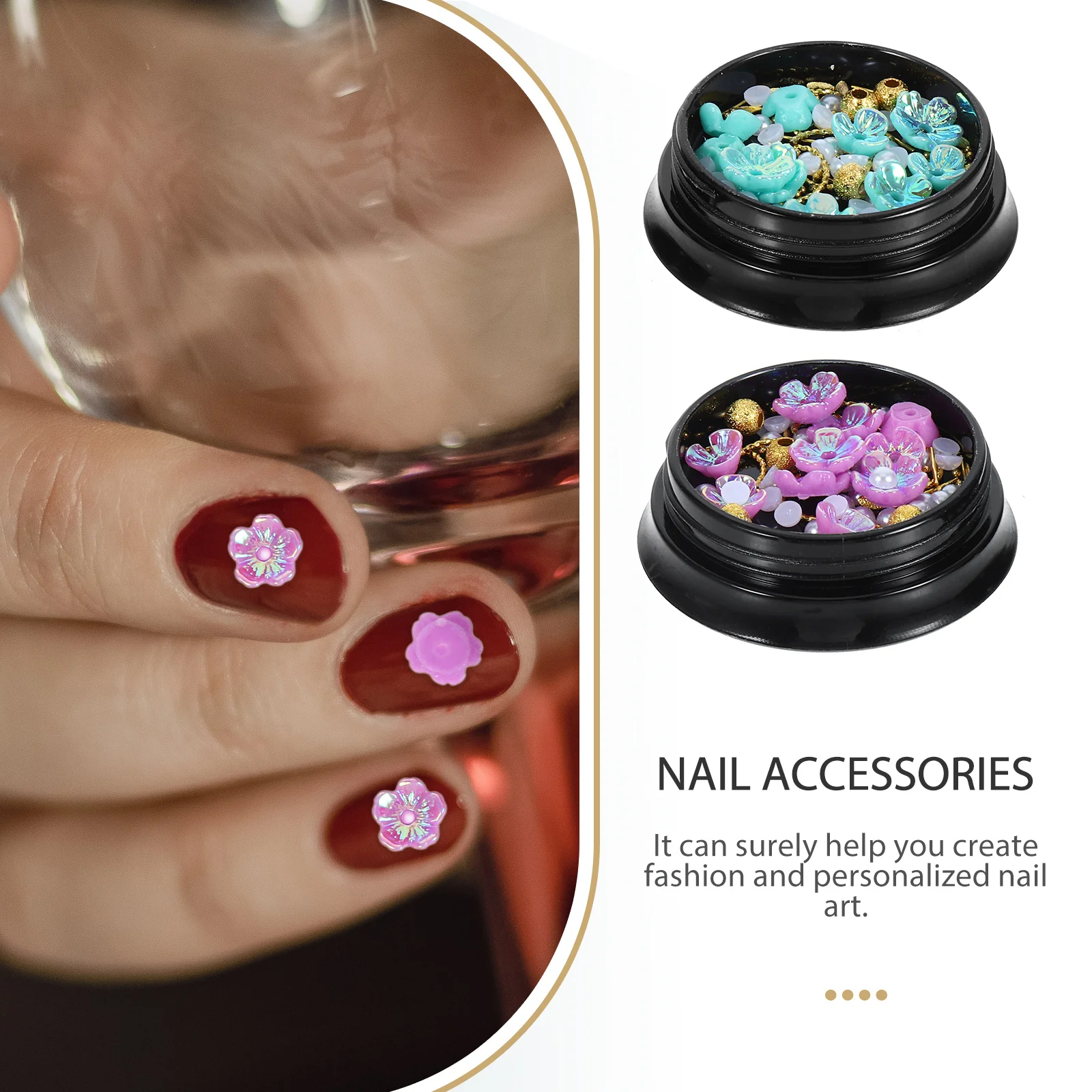 

Flower Nail Charms Zinc Alloy Resin 3D Nail Art Decoration Diy Manicure Supplies Studs For Phone Case Guitar Craft Decor