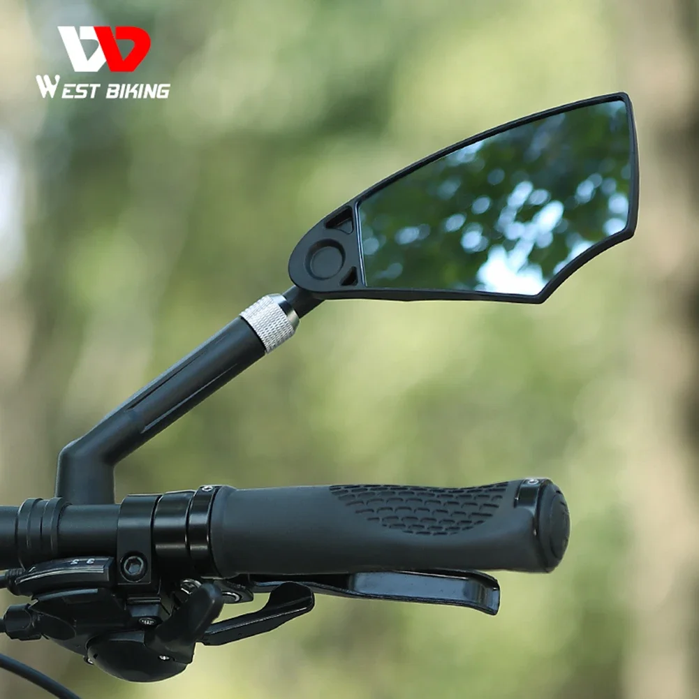 WEST BIKING Rearview Handlebar Mirror 360 Degree Rotation Bike Anti-Glare Rearview Mirror for Electric Scooter Bike