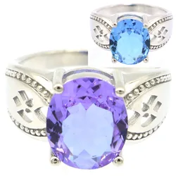 Buy 4 Get 1 Free 20x12mm Kunzite White Sapphire London Blue Topaz Alexandrite Topaz Peridot Spessartine Garnet Silver Ring