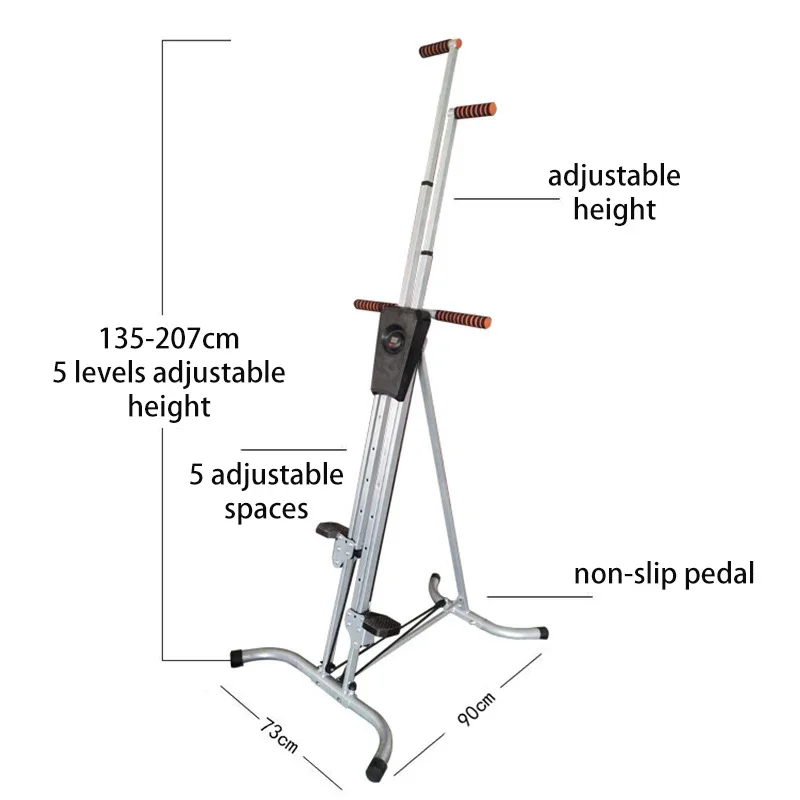 Vertical Climber Stepper Foldable Stepping Fitness Climbing Step Machine Equipment Accurate Lcd Step Counter 5-Gear Adjustment