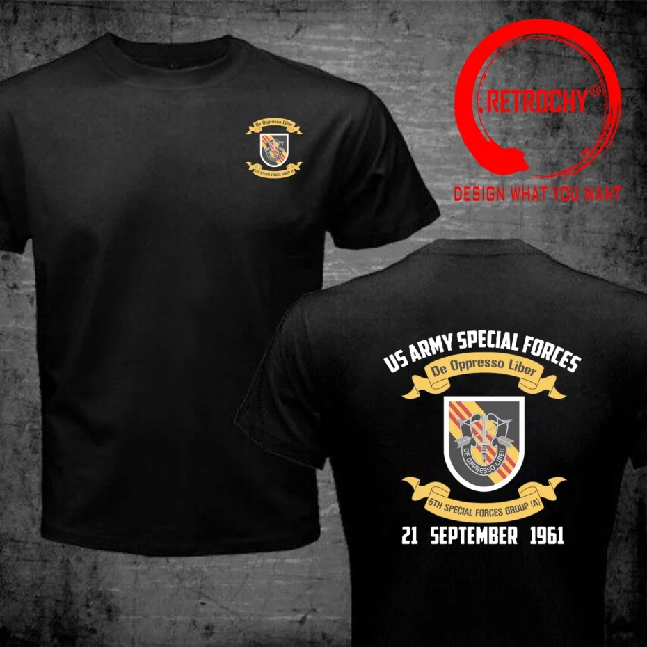 Funny Design US Army 5th Special Forces Group Airborne back  Shirt Men Fashion Trendy Casual Clothing Stylish Tops Tee Shirt