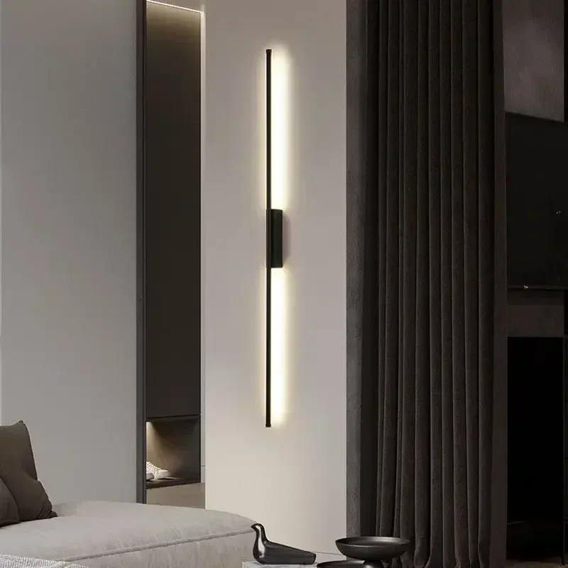 One Pair Nordic Minimalist Lines LED Wall Lamp Living Room Home Decor Modern Wall Light for Bedroom Sofa Background AC85-265V