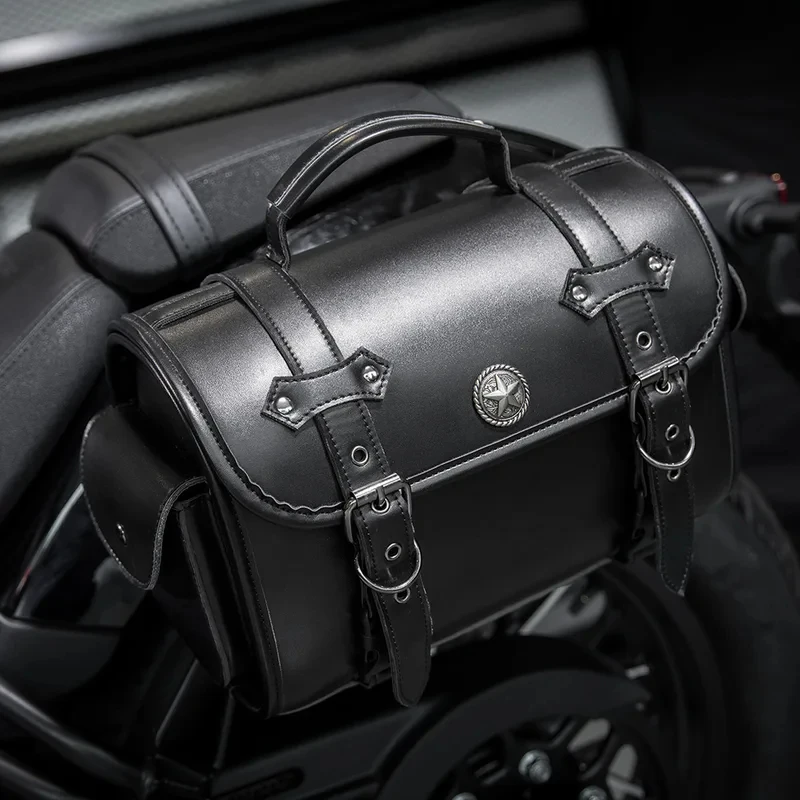 1PC Retro Throw-Over Motorcycle Saddlebag, Waterproof Side Luggage Storage Tool Bag For Harley Motorcycles view 5