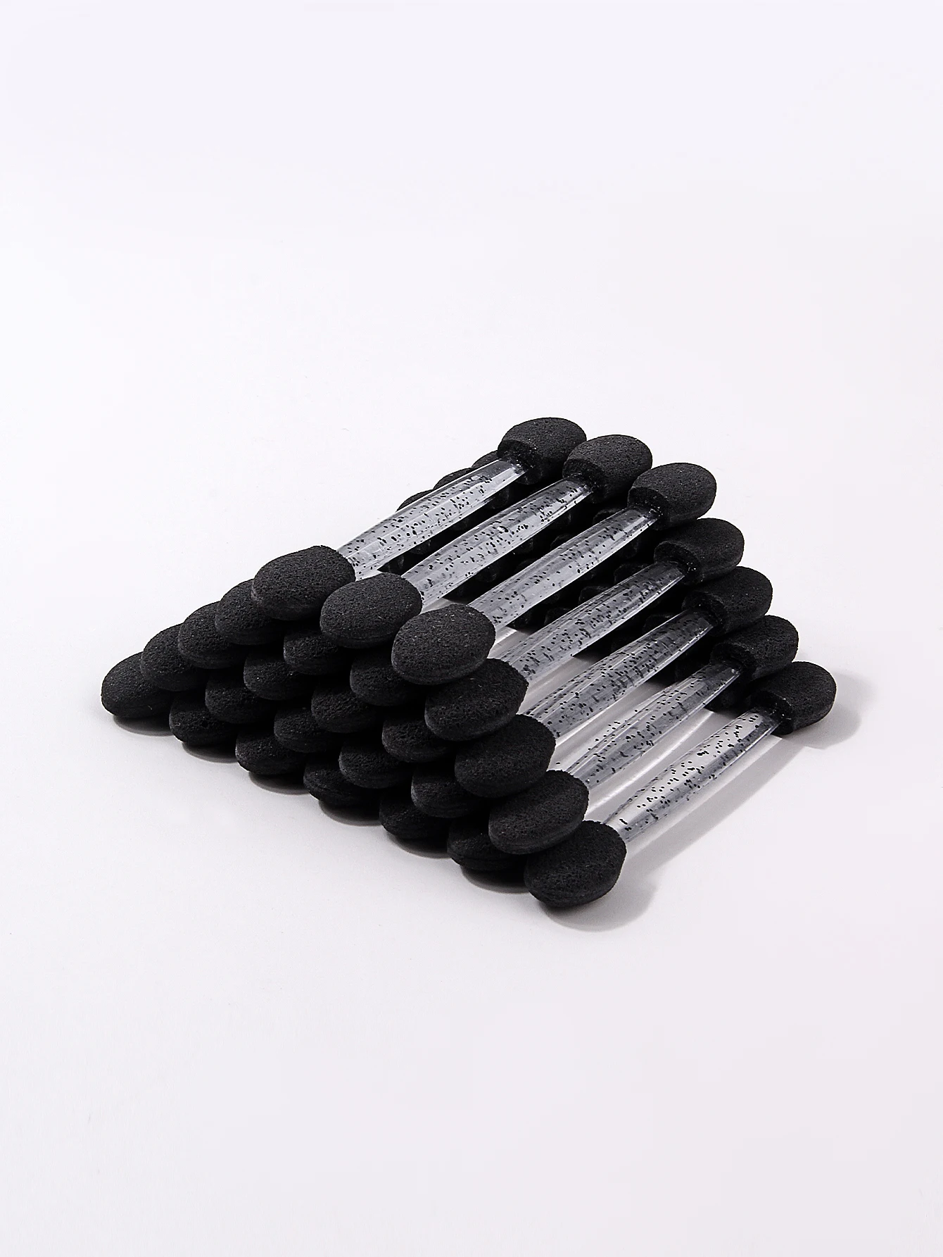 25Pcs Disposable Eyeshadow Applicators, Double Sided Makeup Sponge Wands, Clear Glitter Handle Eye Makeup Tools