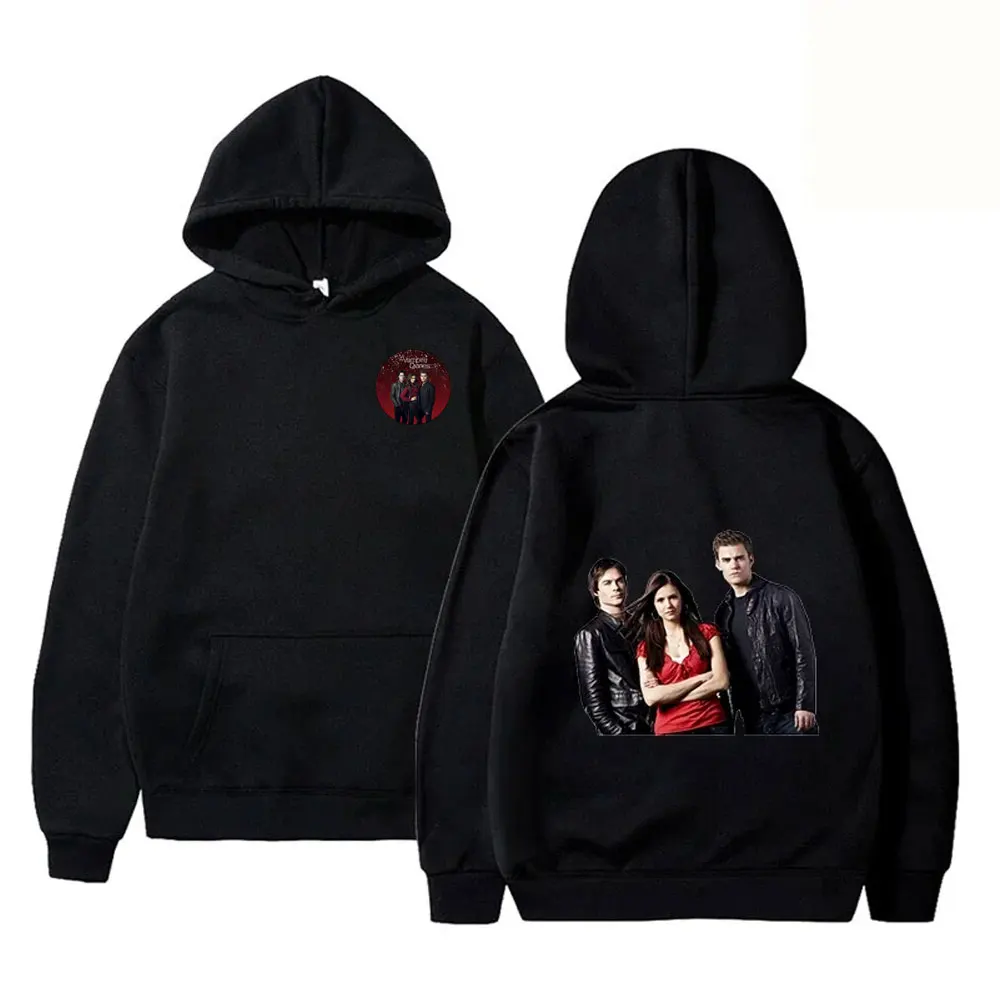 The Vampire Diaries Harajuku Printed Hoodies Cool Logo Casual Pullover Streetwear Fashion Long Sleeve Sweatshirt