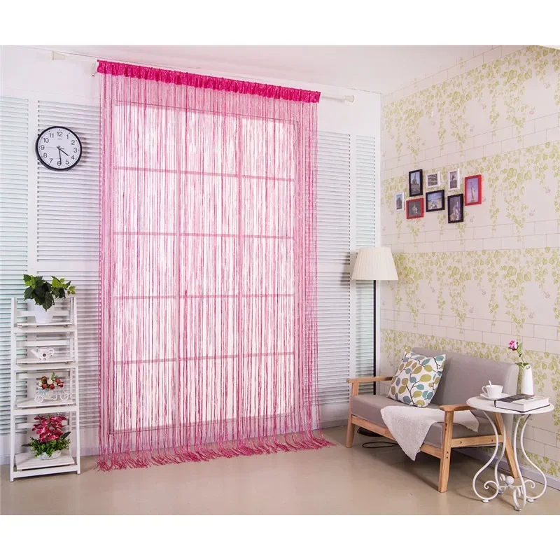 

1M*2M Shiny Tassel-Line Curtain Living Room String Blackout Curtain Window Door Divider Drape Living Room Valance Home Decor